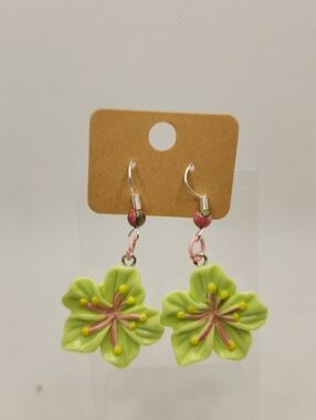 Green Orchid Earrings